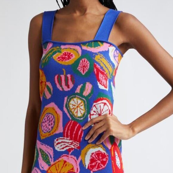 FARM Rio Colorful Fruit Salad Knit Midi Dress Medium M - Picture 3 of 3